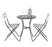 Table bistro ronde noire en acier ajouré 600 mm