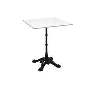 Table bistrot carrée en pierre minérale et métal noir L60 cm CONTY