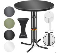Table bistrot pliante ronde - KESSER - Ø 70 cm - Hauteur réglable - Résistante aux intempéries - Protection UV