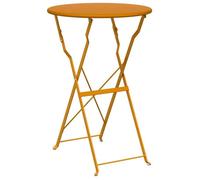 Table bistrot pliante - vidaXL - Moutarde - Acier revêtu de poudre - Ø 50 x 71 cm - Pliable - Design moderne