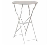 Table bistrot pliante - vidaXL - Ronde - Ø 50 x 71 cm - Beige - Acier revêtu de poudre - Pliable
