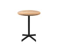 Table bistrot ronde en bois massif et métal noir D60 cm MEERA
