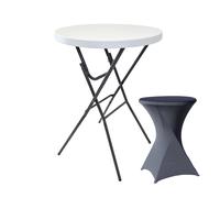 Table Bistrot Table De Fête Ø 80 Cm Pliable Inclus Housse En Anthracite