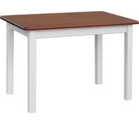 Table blanche en pin massif avec plateau couleur calvados 100 x 60 cm