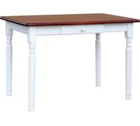 Table blanche II avec tiroir en pin massif avec plateau couleur calvados 100 x 60 cm