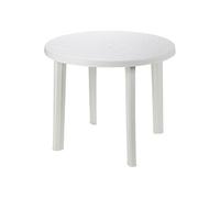 Table de jardin ronde - IPAE PROGARDEN - Ø90 cm - Blanc - Polypropylène