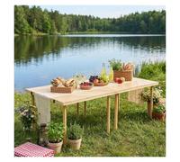 Table Bois Pliante Table Boho Rectangulaire Pliable Facile À Transporter | Table de Salle À Manger Extérieure Festivals, Fêtes, Réunions Entre Amis(90x30x13.39in/228x76x34cm)
