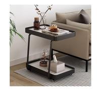 Table bout de canapé en forme de C, table de chevet à 3 étages avec cadre en métal, design rotatif à 360° pour les petits espaces, idéale pour le salon, la chambre à coucher et la salle de bain