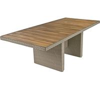 Table BRAGA 220 cm, brun saule avec plateau en bois