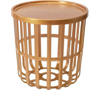 BranQ - Home essential, Table Basse Design Fonctionnelle et Moderne Zen en Plastique ABS de qualité supérieure sans BPA avec Housse Amovible dorée