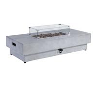 Table braséro rectangulaire au gaz en MGO effet béton - Foyer carré - SEROZA