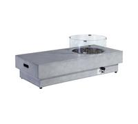 Table braséro rectangulaire au gaz en MGO effet béton - Foyer rond - SEROZA