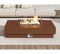 Table braséro rectangulaire au gaz en MGO effet terre cuite ? Foyer rectangulaire - SEROZA