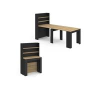 IDMarket - Table Buffet Haut Extensible Orlando 8 Personnes 235 cm | Coloris bois et noir