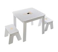 Table bureau avec tabourets enfant Douceur - L. 57 x H. 51 cm - Blanc