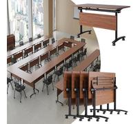 Table Bureau Informatique Table Mobile de Salle de conférence, 47.2" Formation de séminaire Flip Top pour Bureau Salles de Classe(8 Pack)