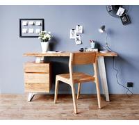 Table-bureau Live-Edge 150x60 cm acacia nature 3 tiroirs