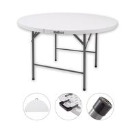 Table Camping Table Pliante de Jardin Rond Ø120 CM Hauteur 74 CM Plastique/Acier