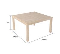 Table Carrée 140cm En Teck Java Marron
