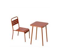 Table carrée 2 places 50x50cm terracotta BERGAME