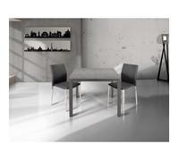 Table carrée 90x90 extensible à 180 cm qui peut être ouverte comme un livre en finition béton