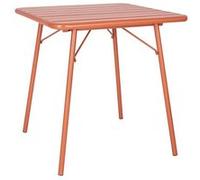 Table Carrée à Lattes en Acier Couleur Terracotta