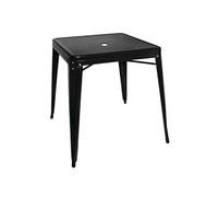 Table Carrée en Acier Noir 668mm Bistro