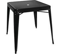 Table Carrée en Acier Noir 668mm Bistro