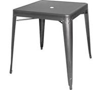 Table Carrée en Acier Gris Métallisé 668mm Bolero Bistro Blanc