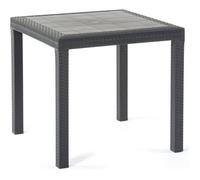 Bica Design – Table carrée Dallas – Résine effet rotin 80×80×h74 cm Anthracite extérieur