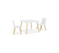 Table carrée enfant bois de pin 2 chaises judith blanc TU