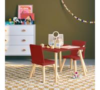 Table Carrée Enfant Bois De Pin 2 Assises - Judith Terracotta TU