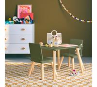 Table Carrée Enfant Bois De Pin 2 Assises - Judith Vert Olive TU