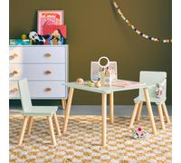 Table Carrée Enfant Bois De Pin 2 Assises - Judith Vert TU