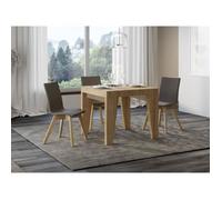 Table carrée extensible 4 à 10 personnes L 90 à 246 cm bois clair Naxo 2 pieds