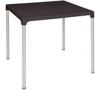 Table carrée noire 750 mm avec pieds aluminium Bolero