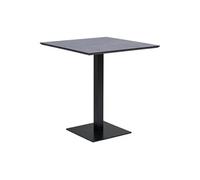 BISTRO - Table Carrée Plateau Mélaminé Noir Pied Central Métal Noir - Altobuy Noir