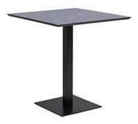 BISTRO - Table Carrée Plateau Mélaminé Noir Pied Central Métal Noir - Altobuy Noir