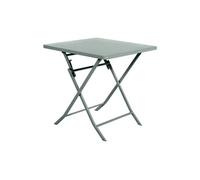 Table de jardin pliante carrée ""Greensboro"" vert olive 2 places en acier traité époxy - Hespéride