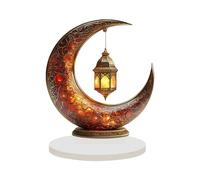 Table Centerpiece - 2D Acrylic Arabic Moon Decoration | 13x8cm Lunar Ornament with Elegant Design, Acrylic Material for Festive Gathering, Party Desk, Bookshelf, TV Cabinet, Entryway, Dining Room, Liv