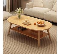 Table Centrale Pour Salon, Table Basse Pour Salon, Table Basse D'affichage Minimaliste, Table Basse Ovale À 2 Niveaux Avec Rangement, Petite Table D'appoint Pour Chambre À Coucher,Wood,80*40cm