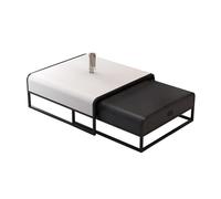 Table centrale rectangulaire avec design rétractable et tiroirs de rangement, assemblage facile pour salon, chambre, bureau et salon