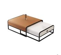 Table centrale rectangulaire avec design rétractable et tiroirs de rangement, assemblage facile pour salon, chambre, bureau et salon