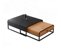 Table centrale rectangulaire avec design rétractable et tiroirs de rangement, assemblage facile pour salon, chambre, bureau et salon