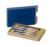 Opinel - Coffret 4 Couteaux de Table Chic Frêne - Lame Traditionnelle Yatagan Acier Inox - Manche Bois de Frêne - Garantie à Vie - Fabrication Française