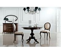 Table classique avec 2 chaises Royal Chaises Tables Table ronde en bois - Verona