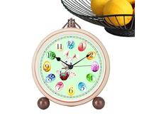 Table Clock - Easter Egg Alarm Clock for Spring Holiday Decor | Metal Structure with Silent Time Movement, Compact Decorative Timepiece, Cute Shelf Accent for Bedside Living Room Office Mantel Kitchen