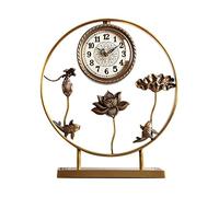 Table Clock Living Room Full Copper Classical Quartz Clock Desk Clock Light Retro Silent Desk Clock Pendulum (Color : A Size : 3945cm)