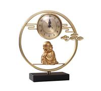 Table Clock Modern Light Luxury Table Clock Home Fashion Clock Ornaments Living Room Desk Clock Display Creative Clock Sitting Buddha Shelf Clock