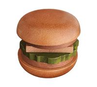 Table Coasters, Cup Coasters, Drink Coaster, 6-Piece Hamburger-Themed Wooden Drink Coasters, Fun Table Coaster Set for Home, Absorbent Cup Holders, Perfect for Kitchen, Dining Room, Coffee Tables